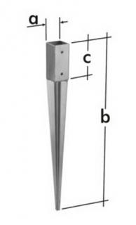 Pätka stľpu zatľkacia    a= 50; b=600mm